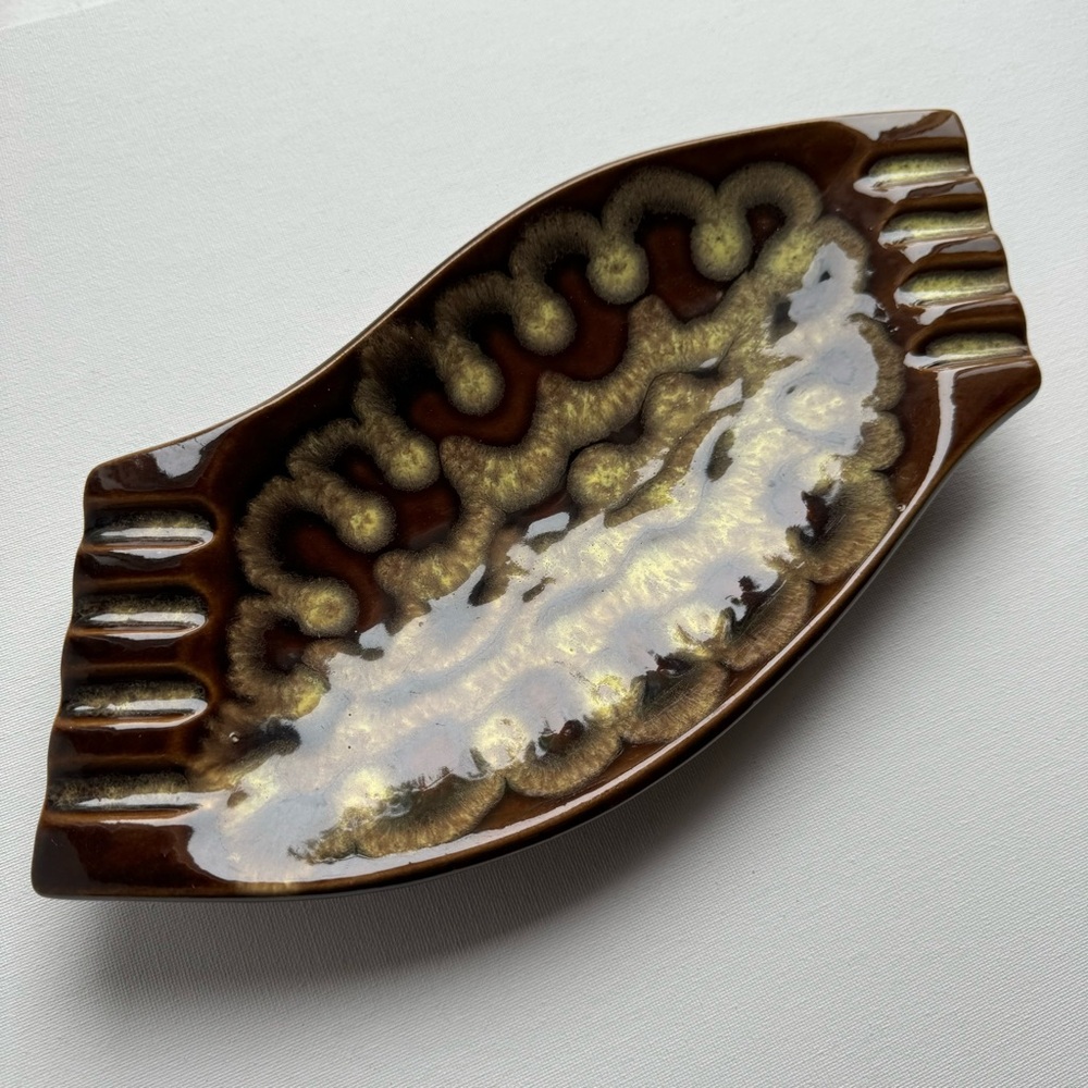 Vintage Midcentury Dripglaze Ashtray